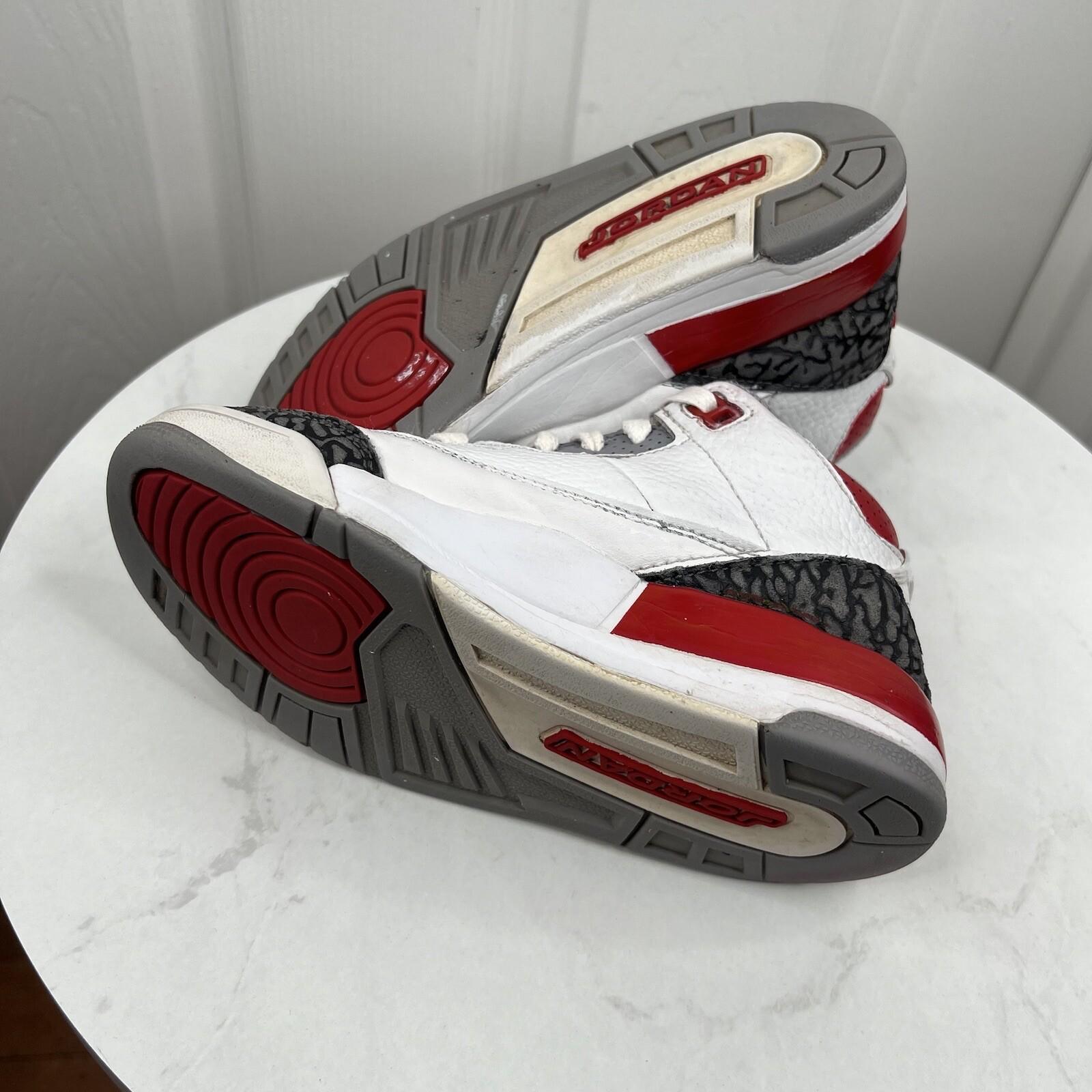 10-5881.jpg Nike Air Jordan 3 Retro Sneakers 1Y Fire Red White Black Youth Boys Shoes 2022