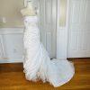 KITTY CHEN White Beaded One Shoulder Pleated Lace Corset Wedding Dress Size 2-4