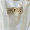 KITTY CHEN White Beaded One Shoulder Pleated Lace Corset Wedding Dress Size 2-4