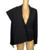 Calvin Klein Polyester Rayon Stretch Pant 10 Suit 8 Black Lined Pockets 2PC New
