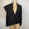 Calvin Klein Polyester Rayon Stretch Pant 10 Suit 8 Black Lined Pockets 2PC New