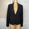 Calvin Klein Polyester Rayon Stretch Pant 10 Suit 8 Black Lined Pockets 2PC New