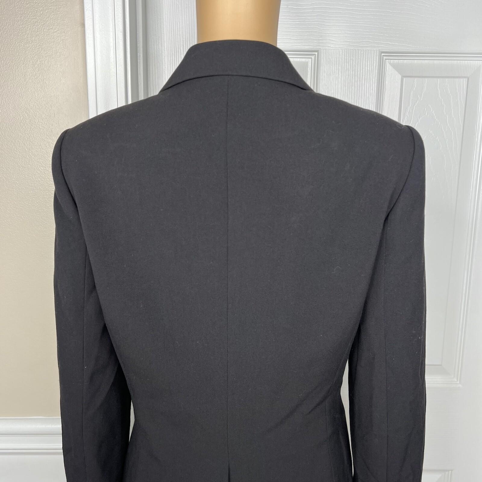Calvin Klein Polyester Rayon Stretch Pant 10 Suit 8 Black Lined Pockets 2PC New