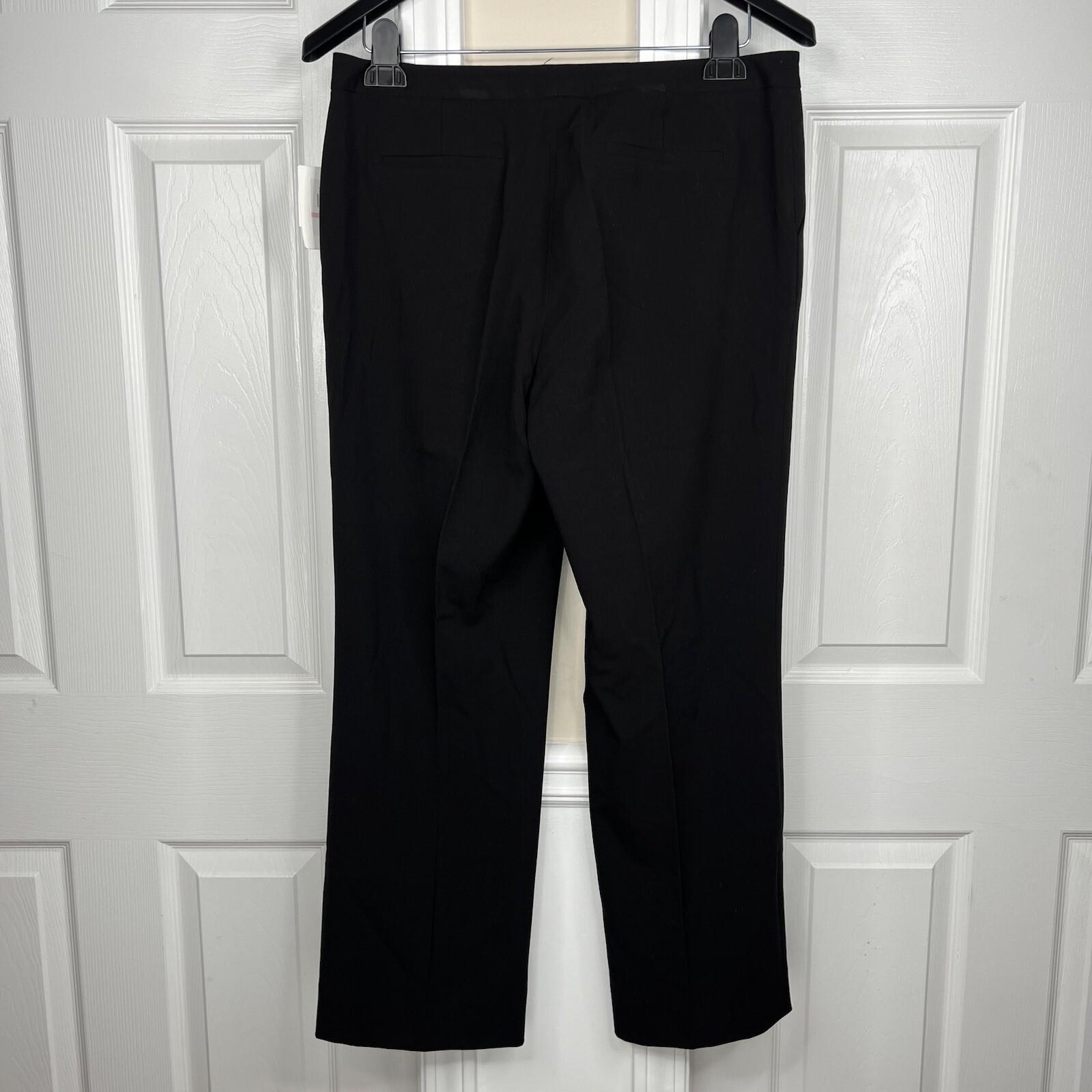 Calvin Klein Polyester Rayon Stretch Pant 10 Suit 8 Black Lined Pockets 2PC New