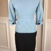 Nine West Polyester Rayon Skirt Suit Size 2 Blue Black Short Sleeves Pockets 2PC