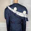 Giovanna Signature Polyester Skirt Suit Scarf Size 18 Blue White Ruffle 2PC