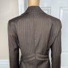 Sharagano Polyester Rayon Pant Suit Side 6 Brown Striped Notch Collar 2PC New