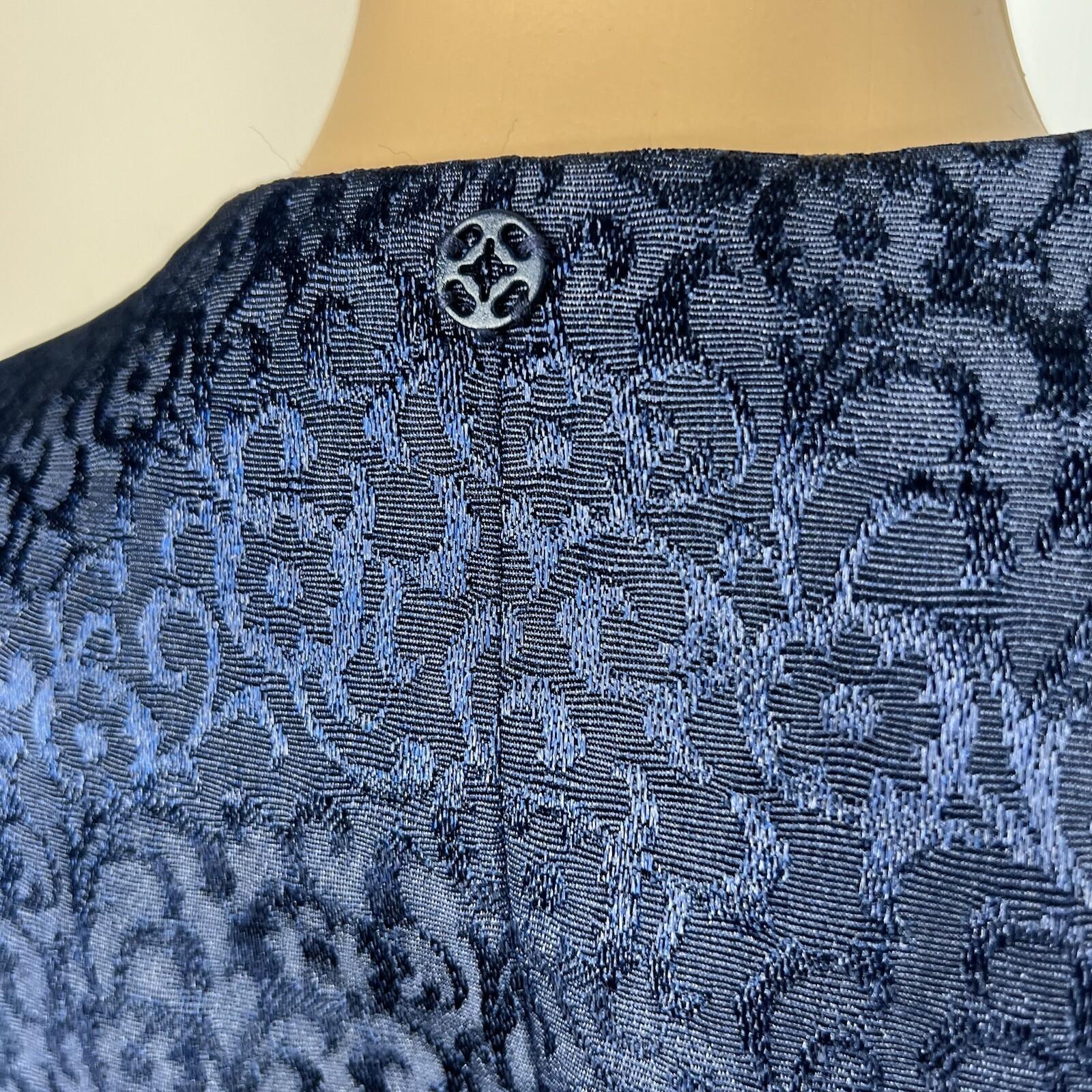Giovanna Signature Polyester Skirt Suit Scarf Size 18 Blue White Ruffle 2PC