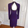 OLEG CASSINI BLACKTIE Beaded Purple Open Back Collarless Formal Dress Size 6