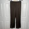 Sharagano Polyester Rayon Pant Suit Side 6 Brown Striped Notch Collar 2PC New