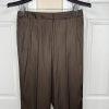 Sharagano Polyester Rayon Pant Suit Side 6 Brown Striped Notch Collar 2PC New