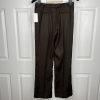 Sharagano Polyester Rayon Pant Suit Side 6 Brown Striped Notch Collar 2PC New