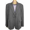 Tahari ASL Polyester Viscose Lycra Blazer Suit Top 22W Gray Striped Women 2PC