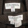 Sharagano Polyester Rayon Pant Suit Side 6 Brown Striped Notch Collar 2PC New