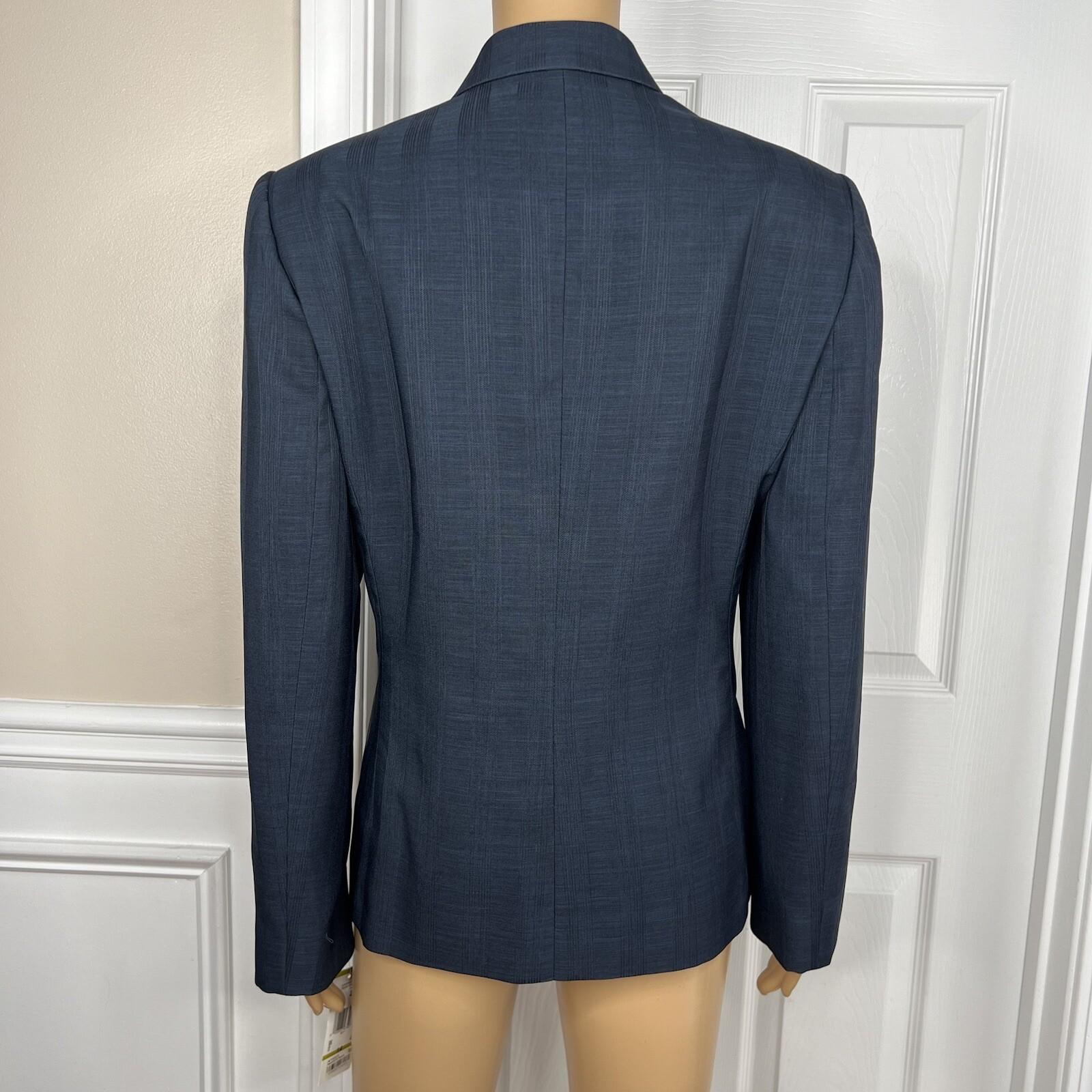 EVAN PICONE 2PC Polyester Pant Suit Size 14 Navy Blue Notch Collar Lined 2PC New