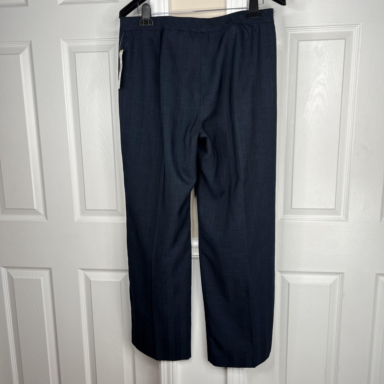 EVAN PICONE 2PC Polyester Pant Suit Size 14 Navy Blue Notch Collar Lined 2PC New