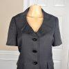 KASPER 2PC Black Polyester Short Sleeves Ruffle Collar Pant Suit Size 8P
