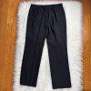 KASPER 2PC Black Polyester Short Sleeves Ruffle Collar Pant Suit Size 8P
