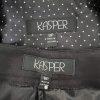 KASPER 2PC Black Polyester Short Sleeves Ruffle Collar Pant Suit Size 8P