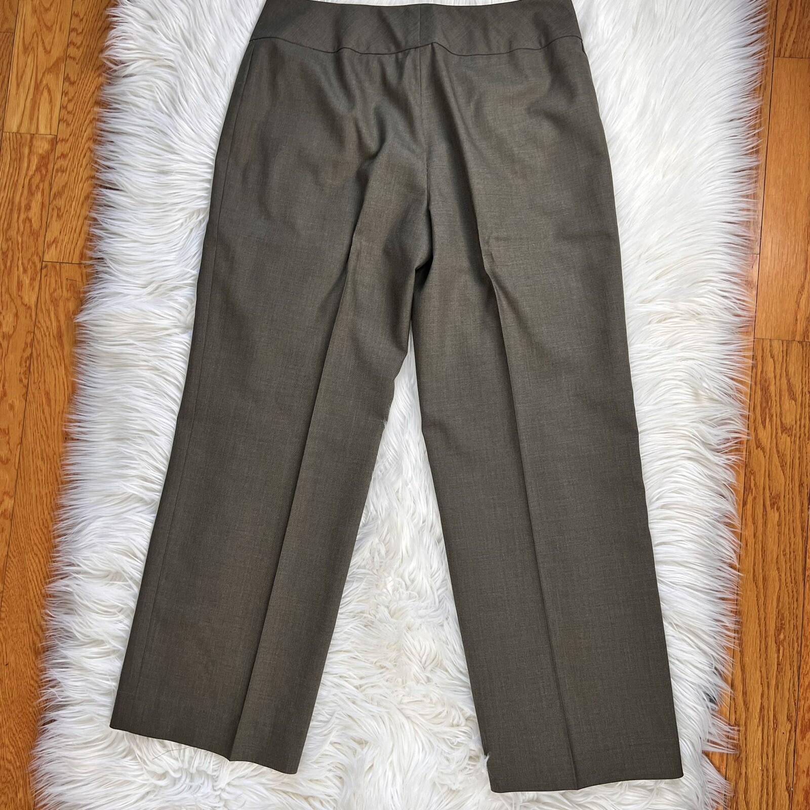 KASPER Women 2PC Dark Green Polyester Rayon Stretch Lined Pant Suit Size 8P