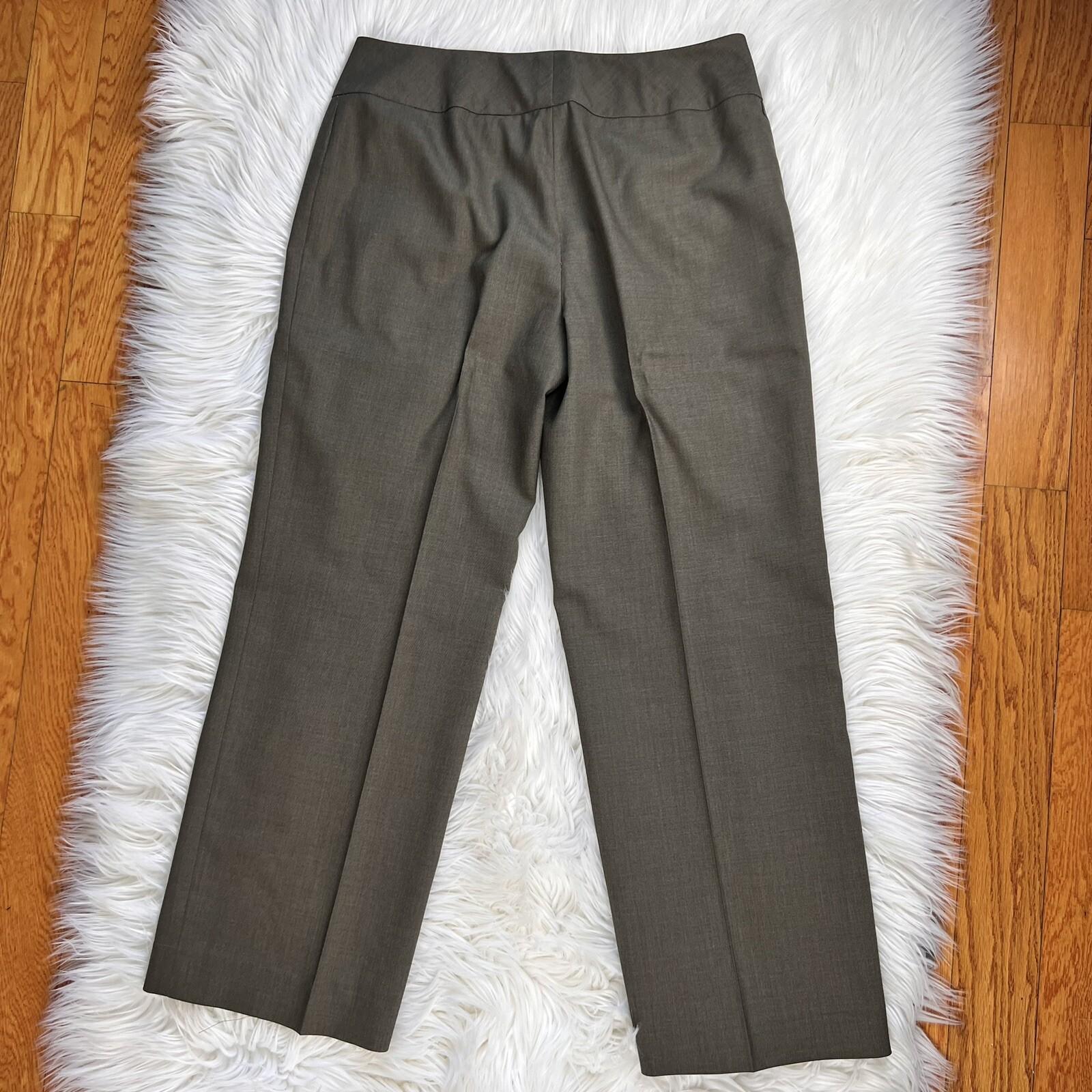 KASPER Women 2PC Dark Green Polyester Rayon Stretch Lined Pant Suit Size 8P