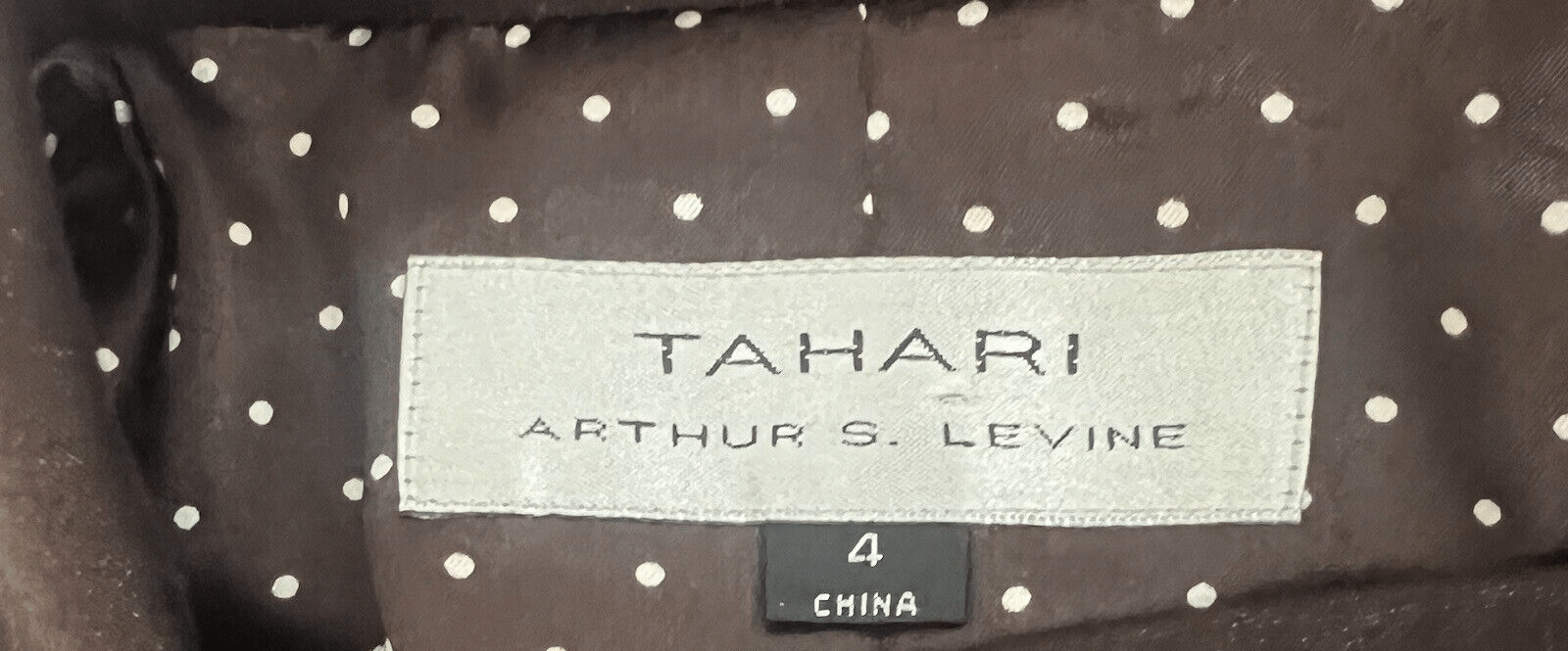 Tahari ASL Cotton Rayon Spandex Blazer Size 4 Brown Lined Pocket 1 Piece