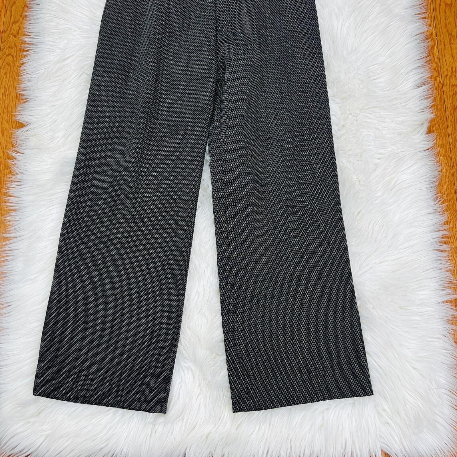 10-6002.jpg MAXMARA Women Black White Wool Polyamide Stretch Career Pant Size 6