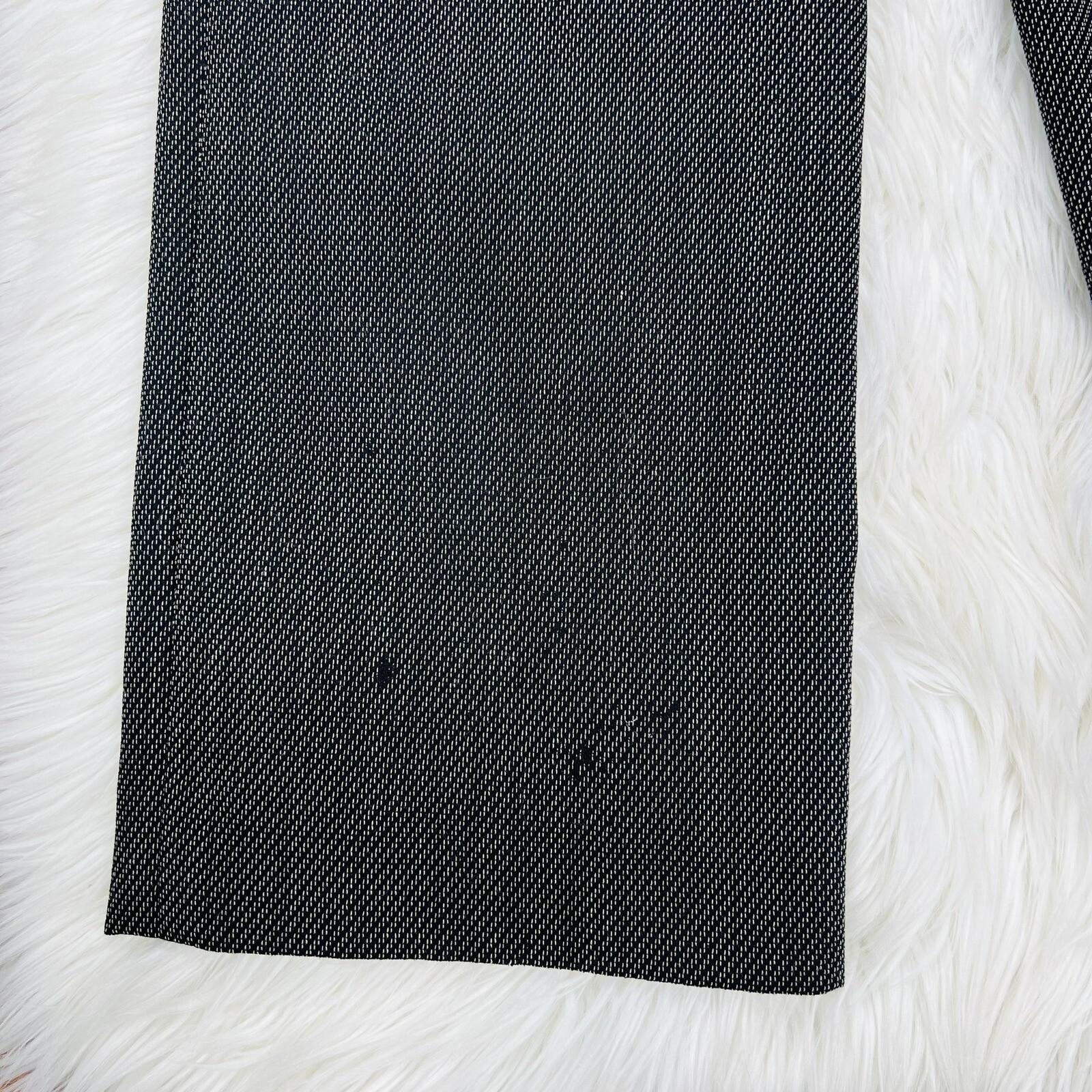 10-6004.jpg MAXMARA Women Black White Wool Polyamide Stretch Career Pant Size 6