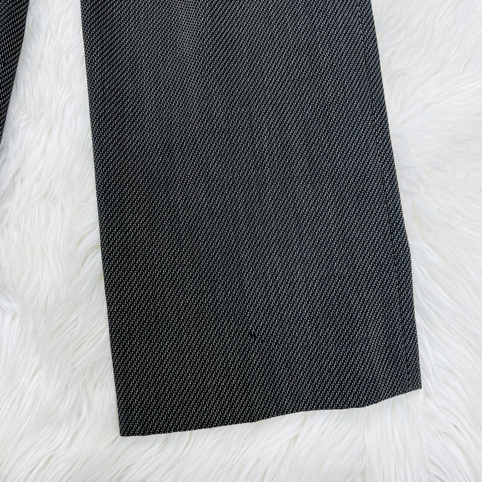 10-6005.jpg MAXMARA Women Black White Wool Polyamide Stretch Career Pant Size 6
