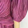 Vintage George F Couture Dress 16 Purple Accordion Pleats Puff Sleeve Gown