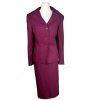 Suit Studio Polyester Suit Skirt Size 18 Burgundy 2 Piece Notch Collar Lined Set