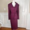 Suit Studio Polyester Suit Skirt Size 18 Burgundy 2 Piece Notch Collar Lined Set
