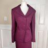 Suit Studio Polyester Suit Skirt Size 18 Burgundy 2 Piece Notch Collar Lined Set