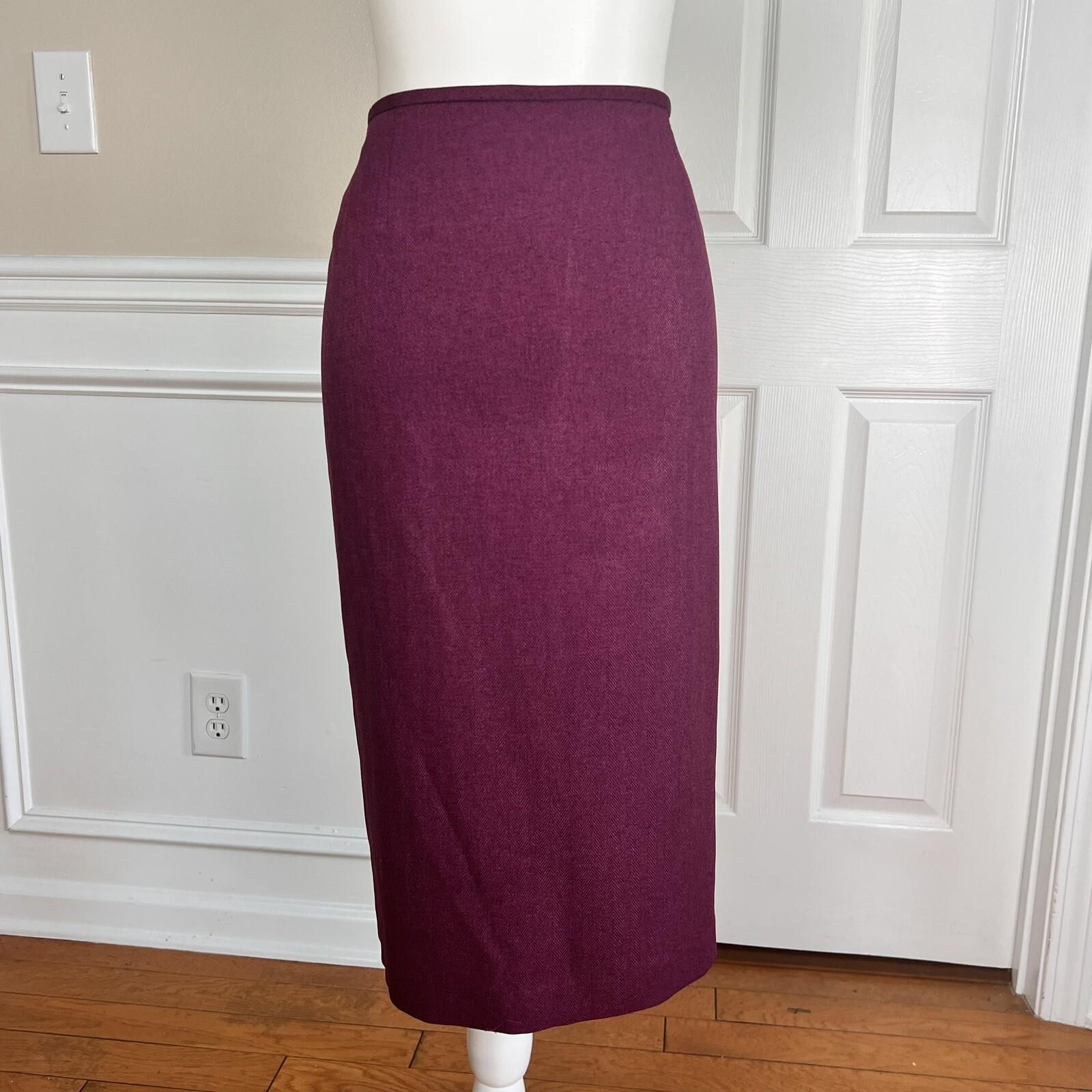 Suit Studio Polyester Suit Skirt Size 18 Burgundy 2 Piece Notch Collar Lined Set