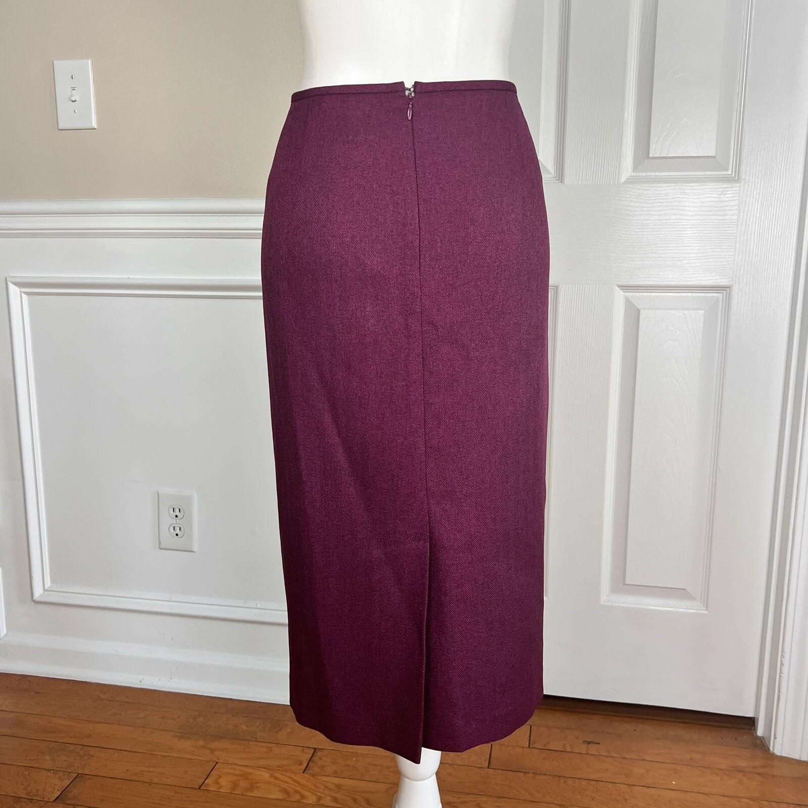 Suit Studio Polyester Suit Skirt Size 18 Burgundy 2 Piece Notch Collar Lined Set