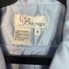 EY Boutique Asymmetrical Embroidered Blazer Suit 12 Light Blue Beaded 1PC New