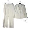 Tahari ASL Polyester Pant Suit Size 16 Off White Collarless One Button 2PC New