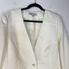 Tahari ASL Polyester Pant Suit Size 16 Off White Collarless One Button 2PC New