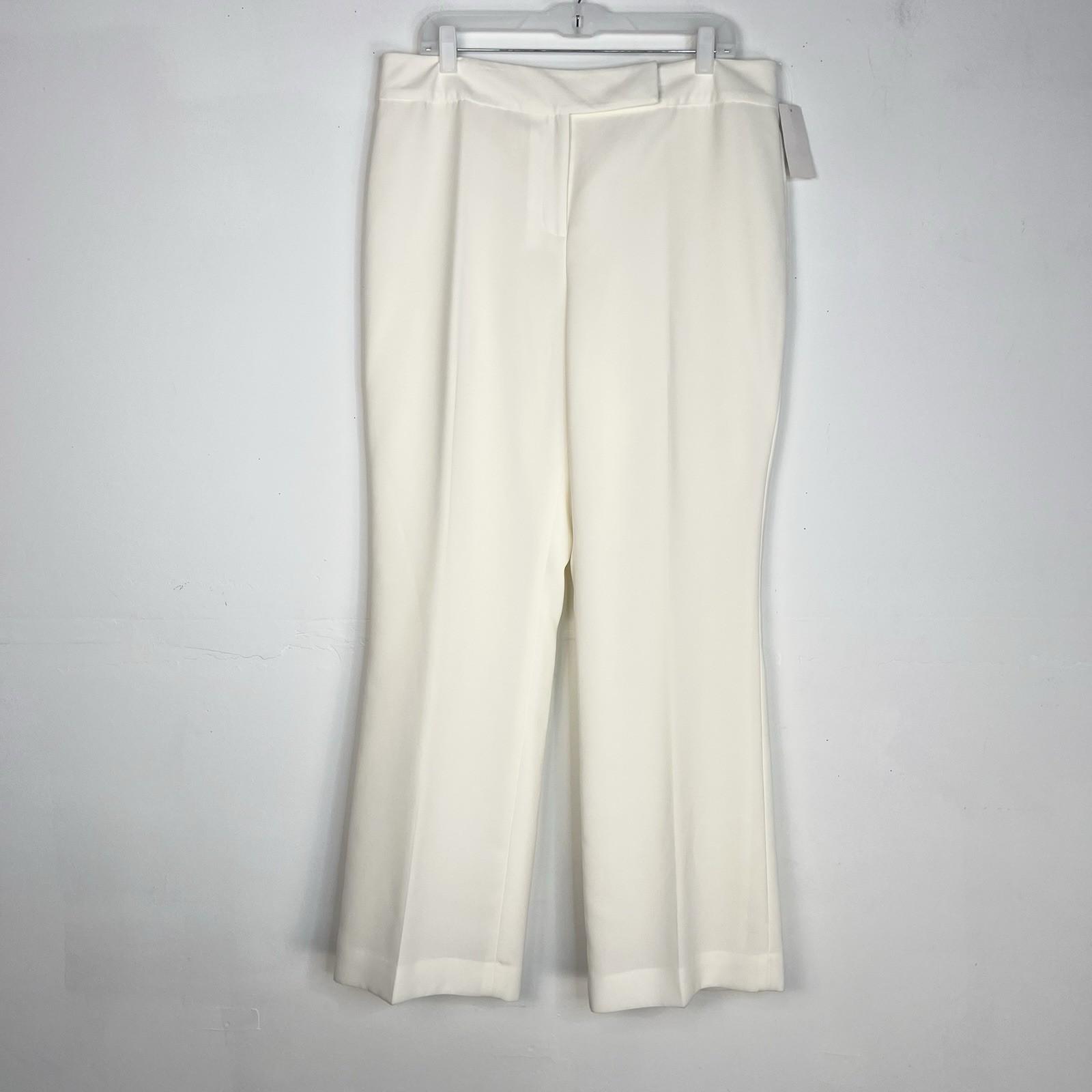 Tahari ASL Polyester Pant Suit Size 16 Off White Collarless One Button 2PC New
