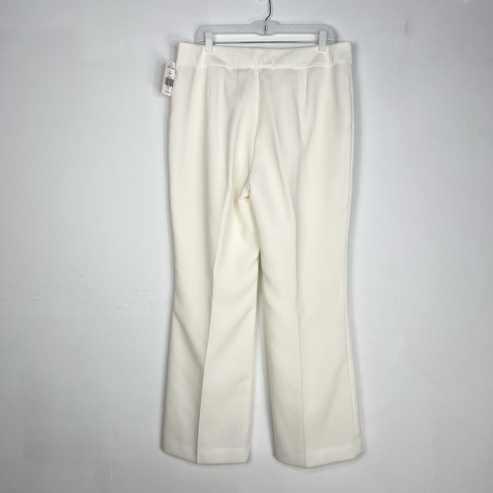 Tahari ASL Polyester Pant Suit Size 16 Off White Collarless One Button 2PC New