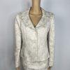 Le Suit Polyester Rayon Skirt Suit 12 Beige Floral Notch Collar Classic 2PC