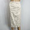 Le Suit Polyester Rayon Skirt Suit 12 Beige Floral Notch Collar Classic 2PC