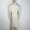 Le Suit Polyester Rayon Skirt Suit 12 Beige Floral Notch Collar Classic 2PC