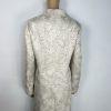 Le Suit Polyester Rayon Skirt Suit 12 Beige Floral Notch Collar Classic 2PC