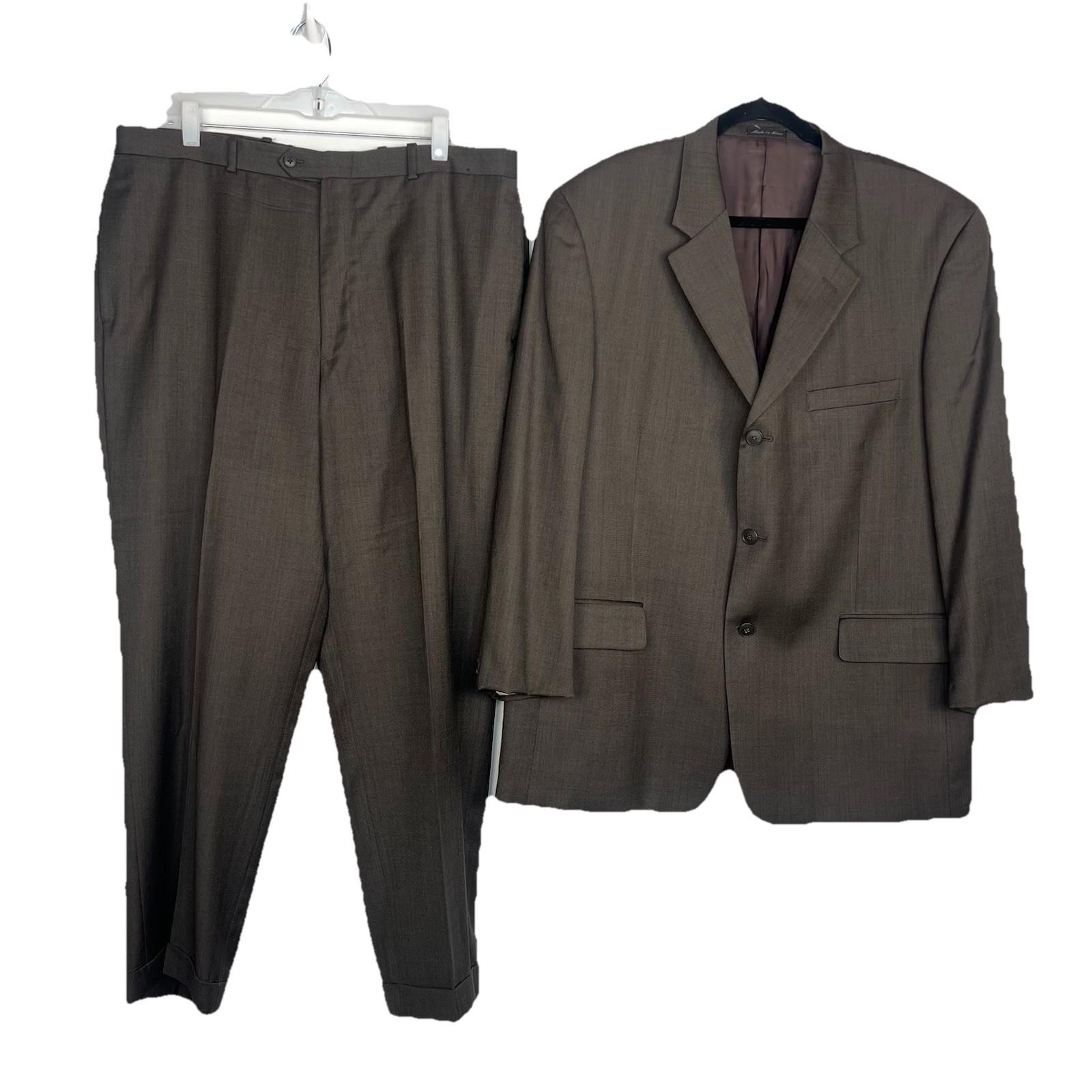 Alfani Men Light Green New Wool Pants Size 38R Suit Size 46R 3 Button Timeless