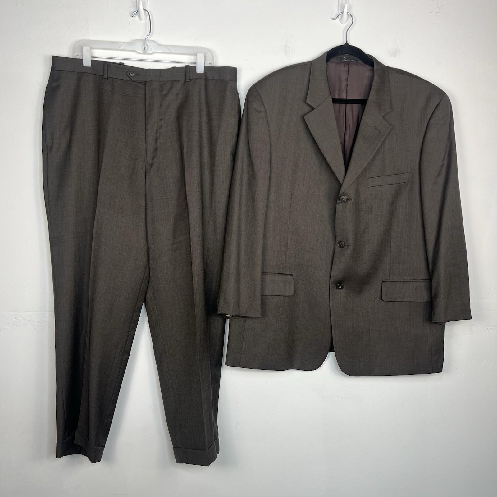 Alfani Men Light Green New Wool Pants Size 38R Suit Size 46R 3 Button Timeless