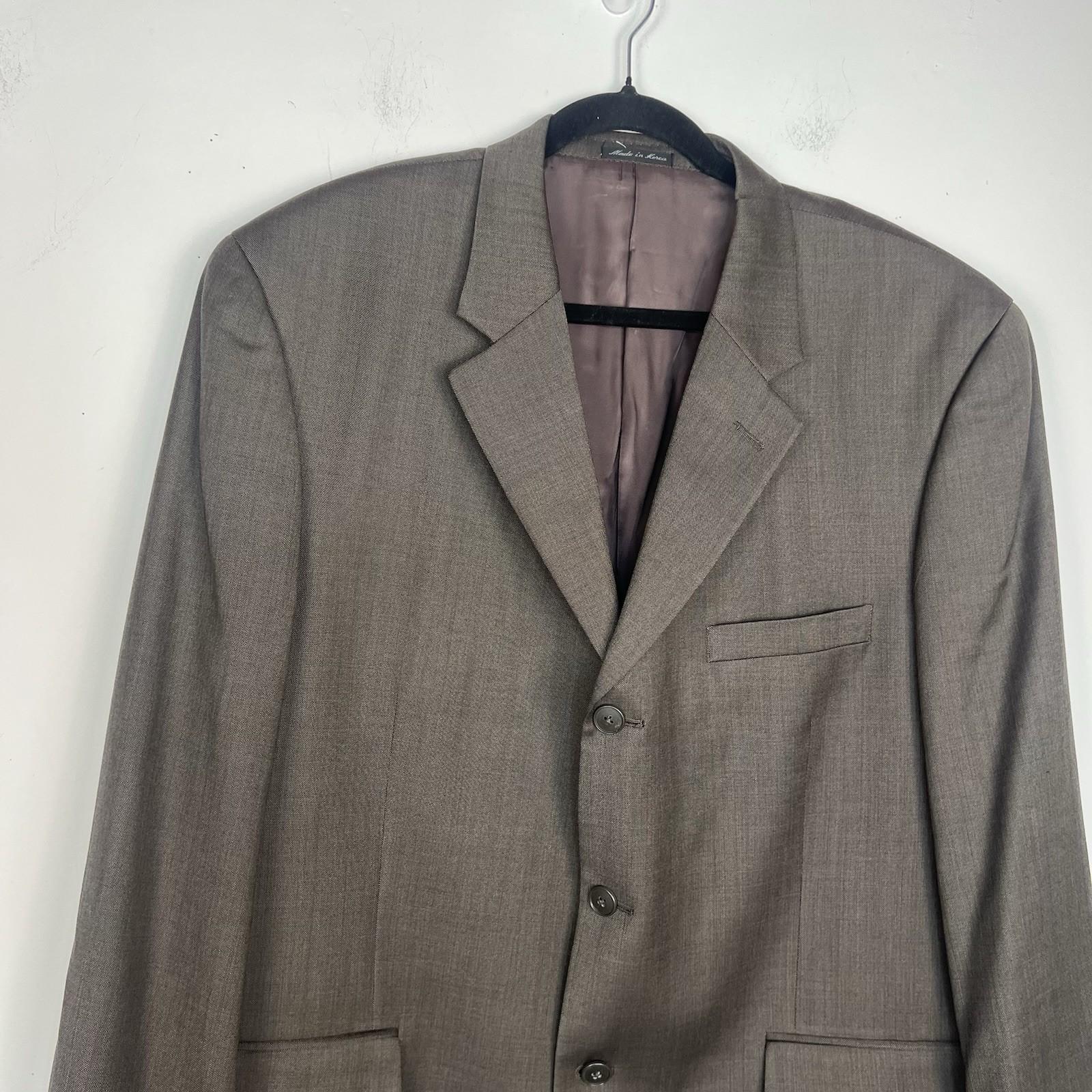 Alfani Men Light Green New Wool Pants Size 38R Suit Size 46R 3 Button Timeless