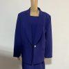 10-6069.jpg Kasper Women Polyester Stretch Dress Suit 20W Purple Open Front 2PC Timeless