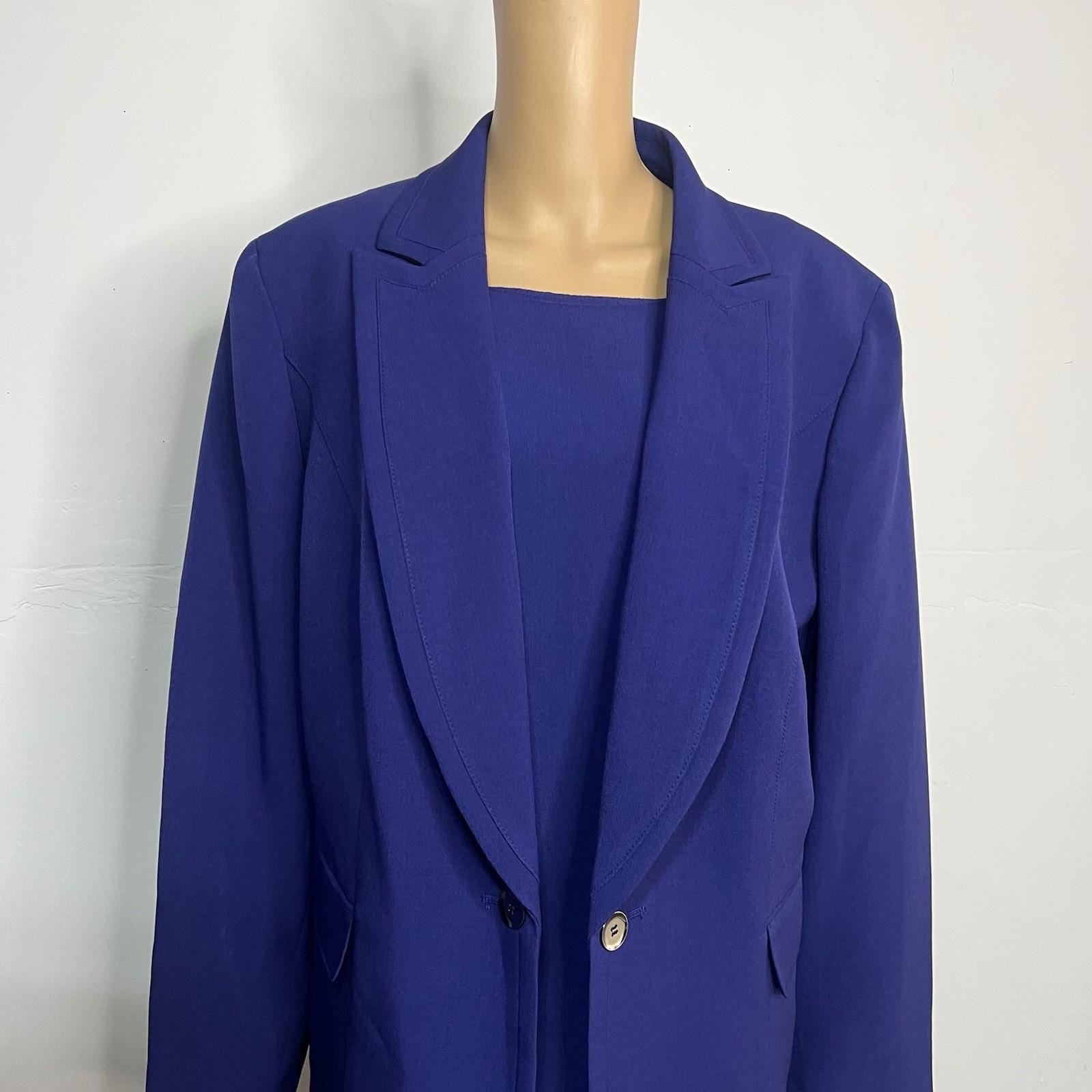 10-6070.jpg Kasper Women Polyester Stretch Dress Suit 20W Purple Open Front 2PC Timeless