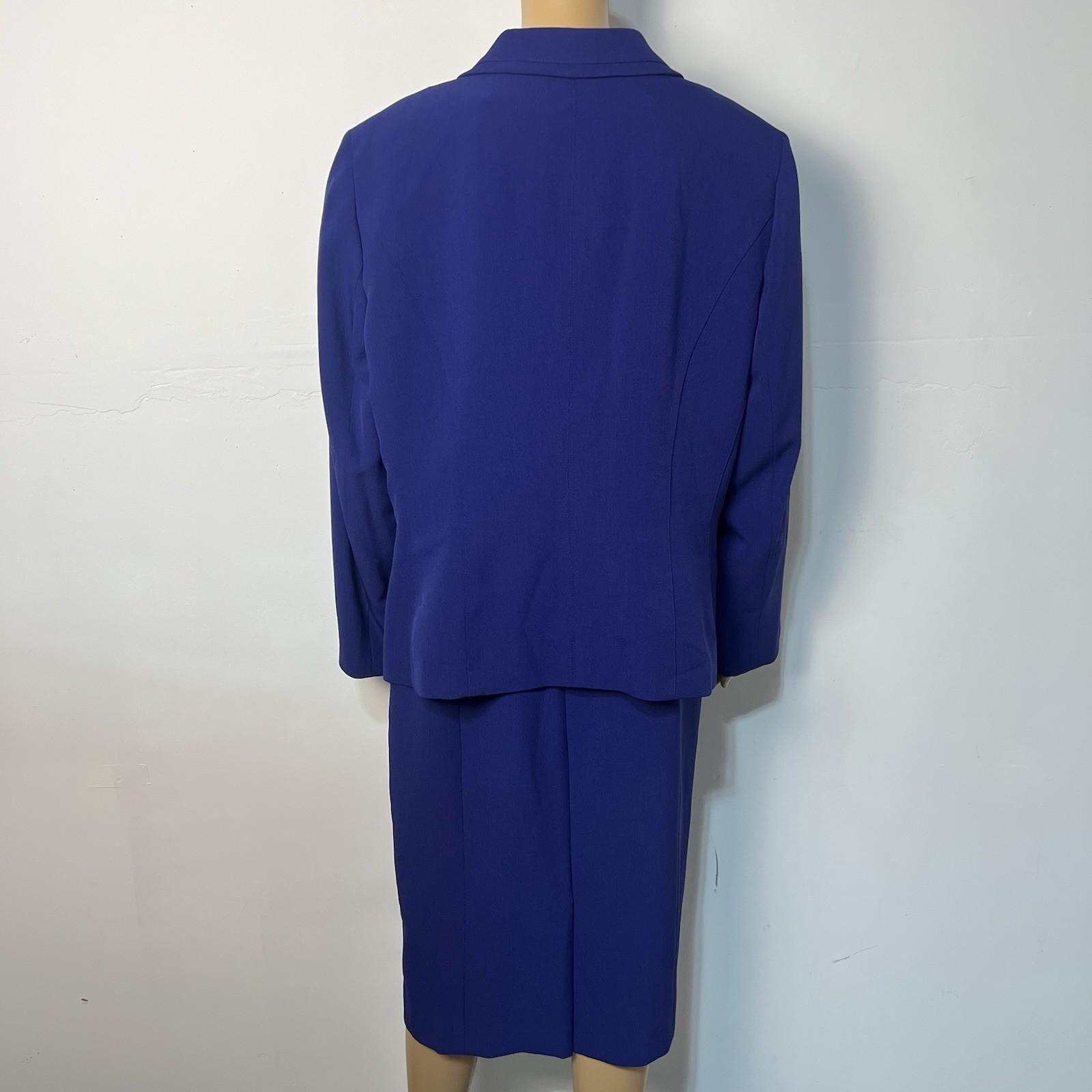 10-6074.jpg Kasper Women Polyester Stretch Dress Suit 20W Purple Open Front 2PC Timeless
